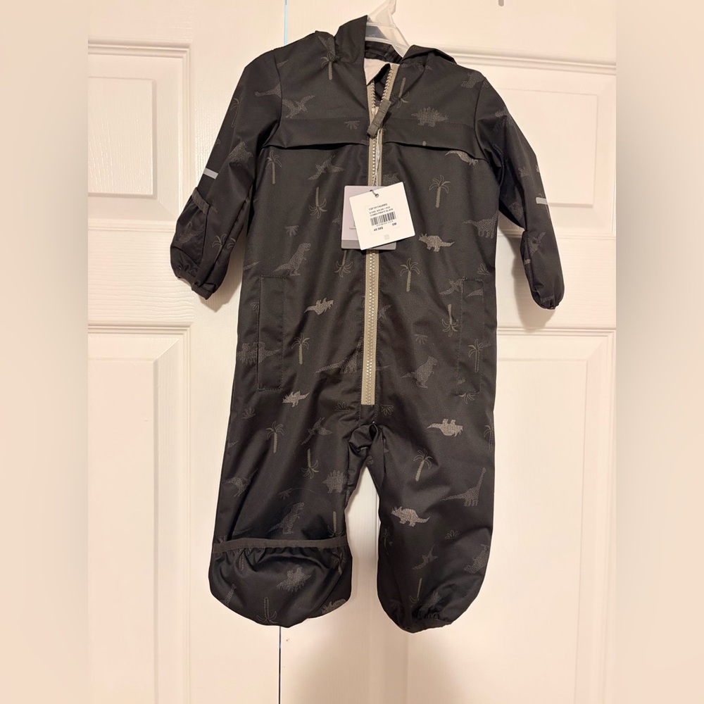 Black rainsuit with Dinosaur Design